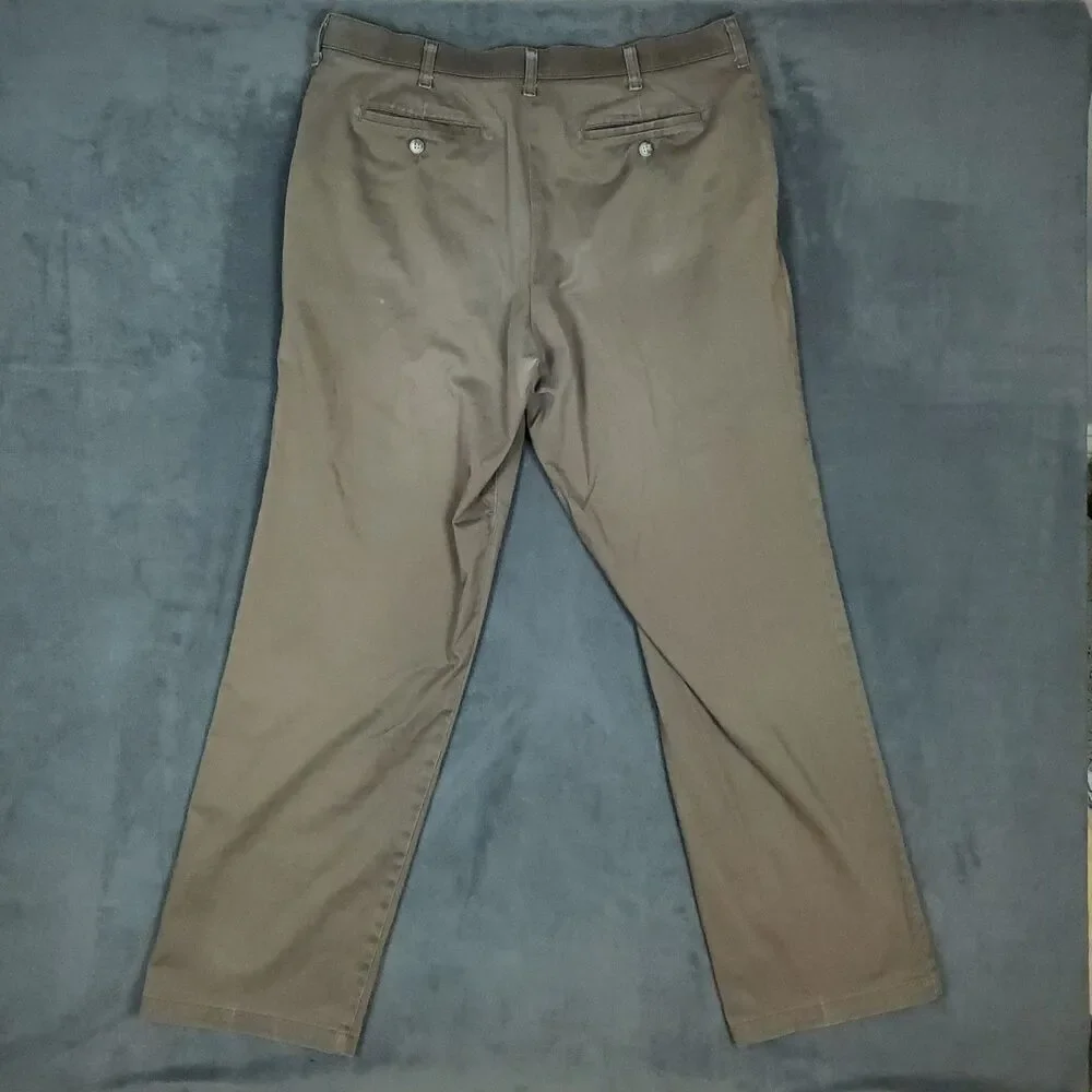 Lee Total Freedom Pants Mens 36x34 Brown Straight Fit Wrinkle Resistant Chinos